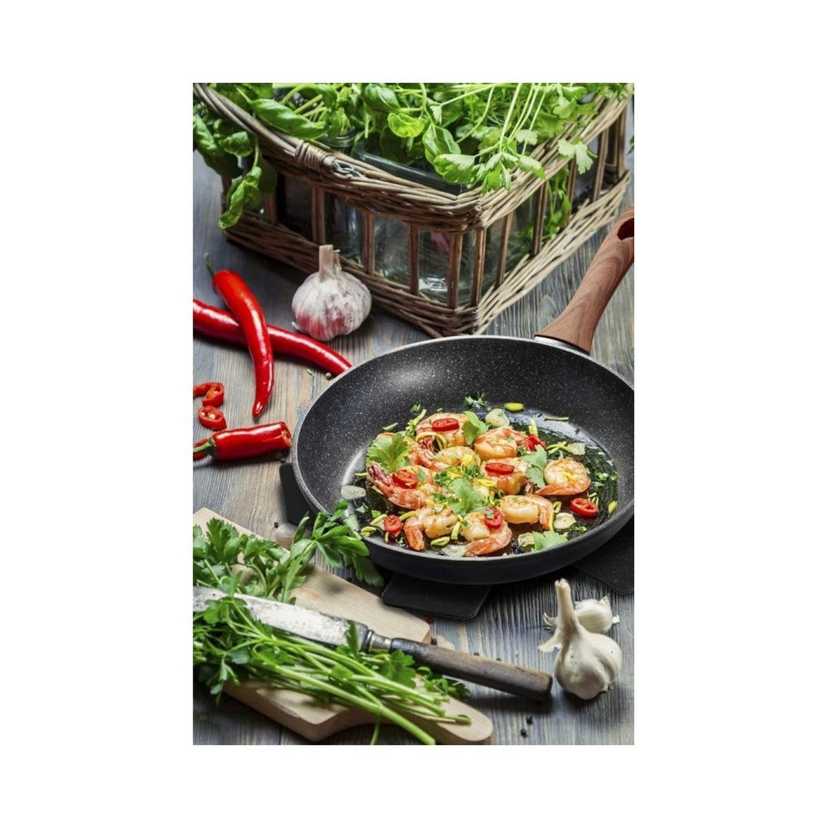 PFANNE Schwarz 24/24/6.5 cm BH1718 - Schwarz, Glas (24cm) - Berlinger Haus