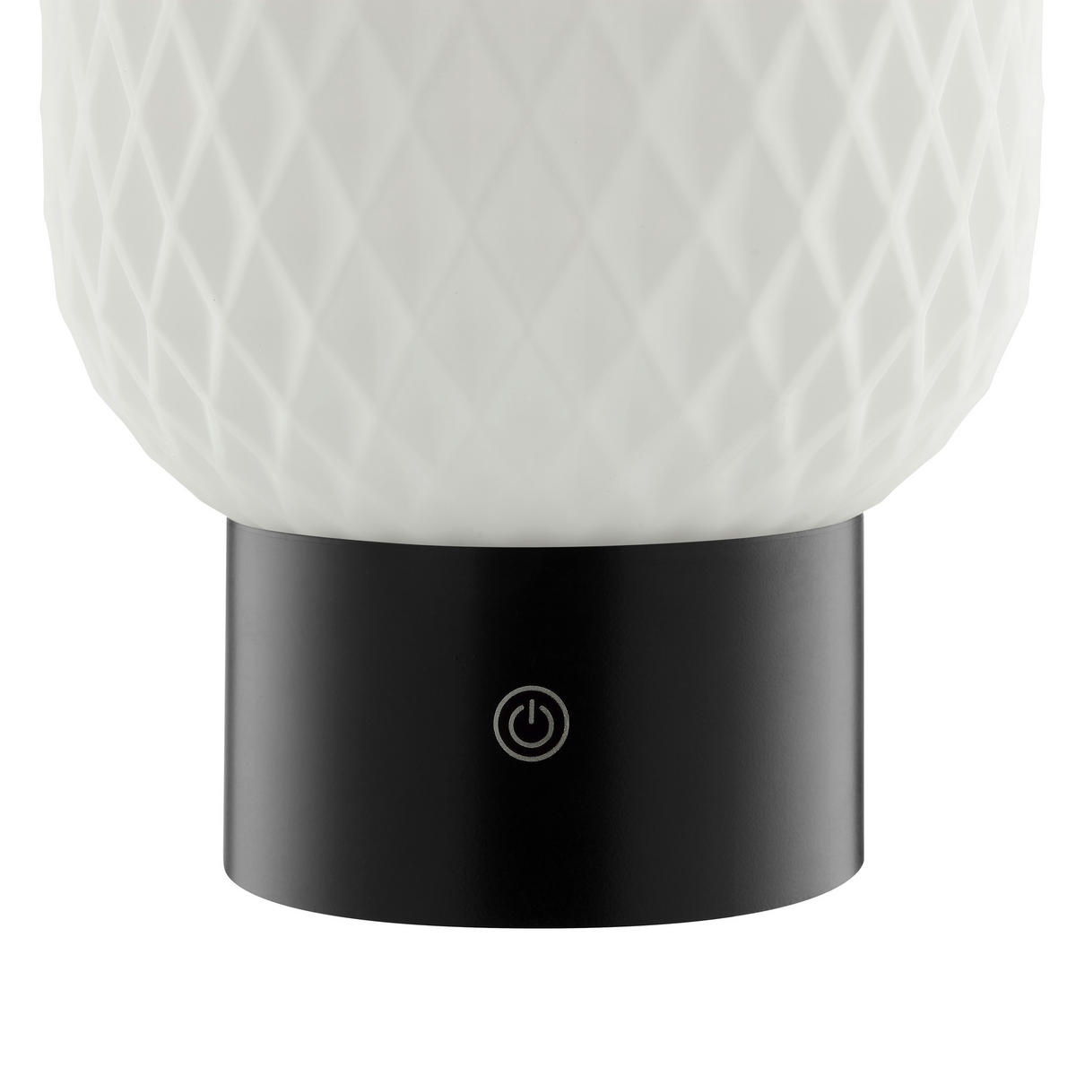 TISCHLEUCHTE Sarastro Weiß/Schwarz 13/13/20 cm - Multicolor, Glas (13/13/20cm) - Brilliant