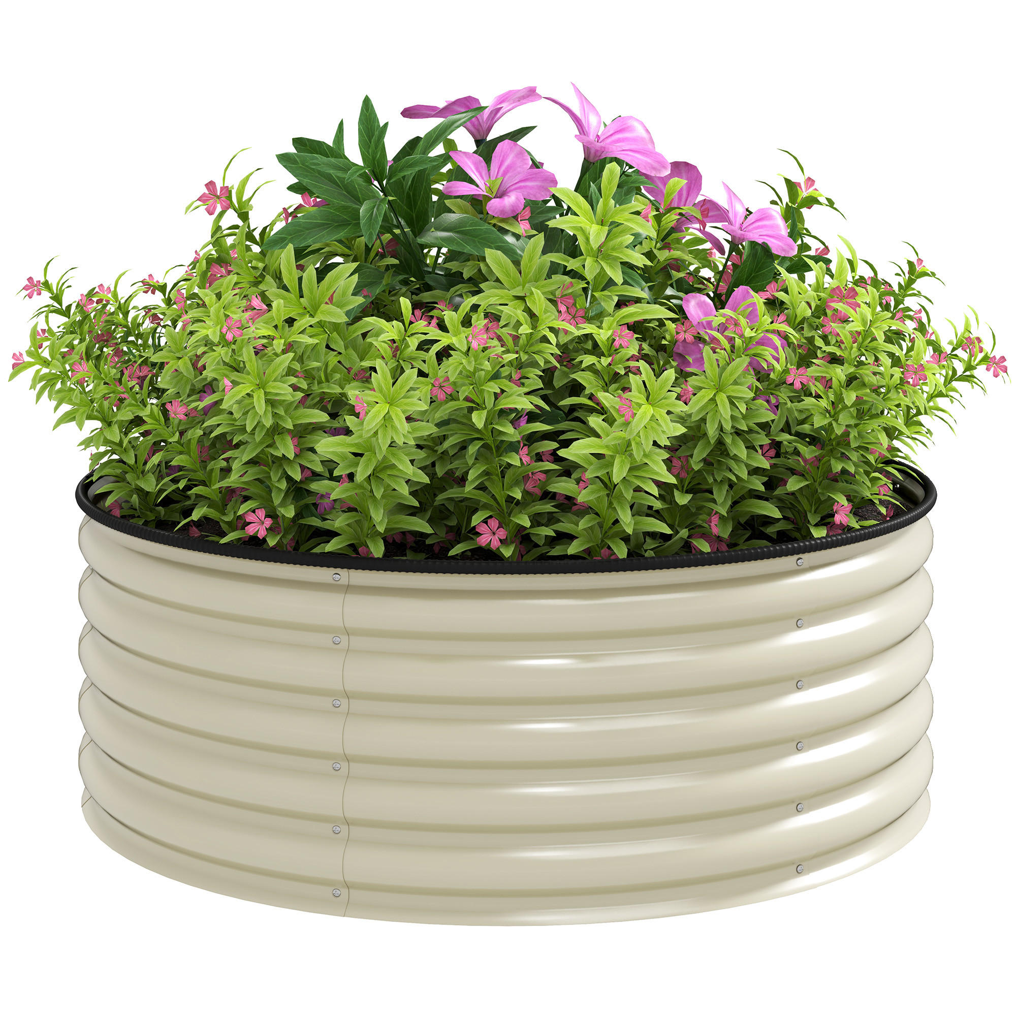 HOCHBEET, 120L x 120B x 43H cm - Creme, Metall (120/43/120cm) - Outsunny