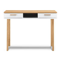 SCHREIBTISCH FRISK 2 Schubladen, weiß - Schwarz/Weiß, Eichenholz/Holzwerkstoff (48/100/75cm) - KONSIMO®