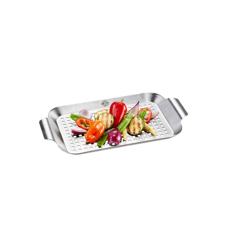GRILLKORB Silber 33.8/19.7/3.2 cm G89257 - Silberfarben, Metall (33.8/19.7/3.2cm)