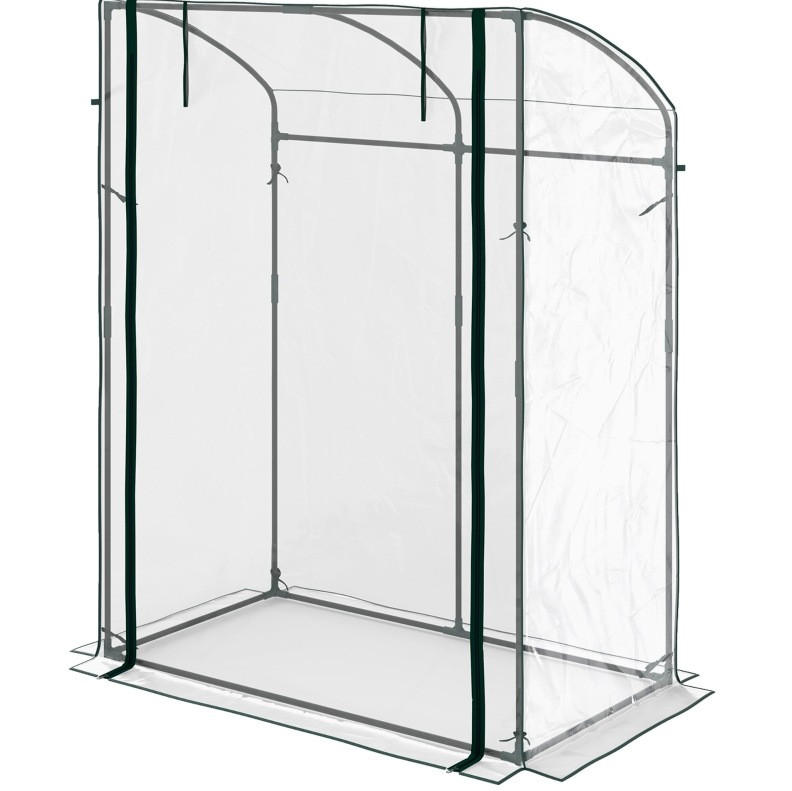 GEWÄCHSHAUS aus Kunststoff 128x70x170 cm Transparent mit Reißverschlusstür - Transparent, Kunststoff (70/170/128cm) - Modfu