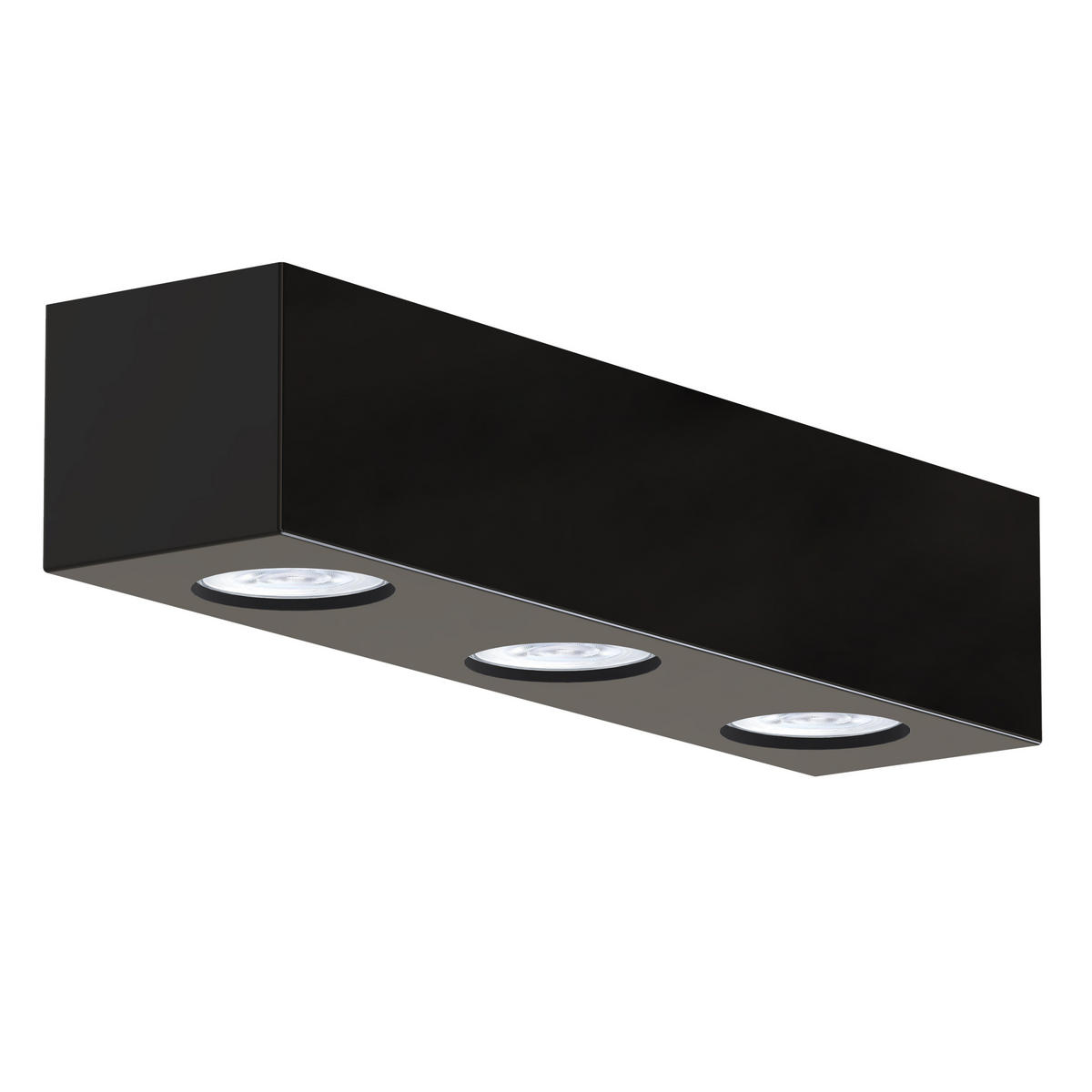 DECKENLEUCHTE - Schwarz Hochglanz, Metall (10/30/7cm) - Lumicom