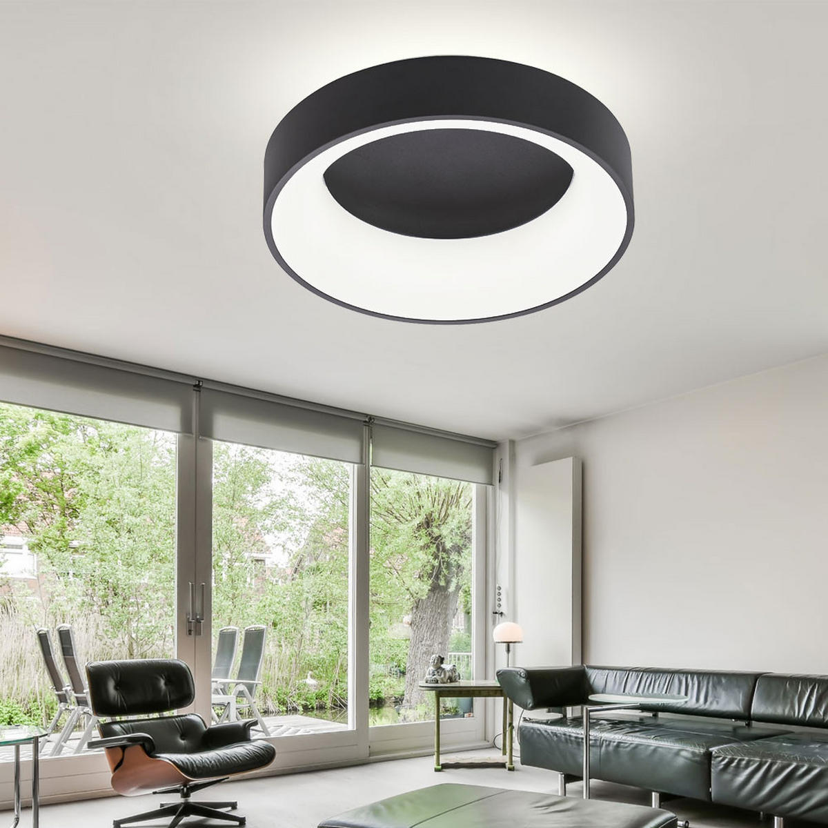 LED DECKENLEUCHTE CAMARON Schwarz Metall - Schwarz, Metall (45/45/11.5cm) - Wofi
