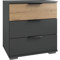 NACHTKONSOLE Gibraltar Graphit / Artisan Eiche 52 / 38 / 64cm - Graphitfarben/Braun, Holz/Holzwerkstoff (52/64/38cm) - Wimex