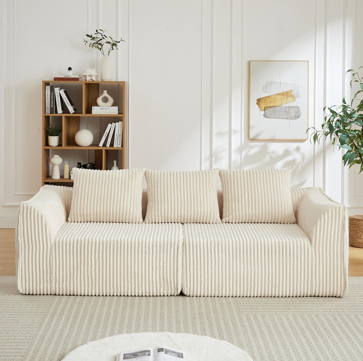 SOFA modular Cord Beige 2er-Set - Beige, Kunststoff (101/72.5/235.5cm) - Meubliv