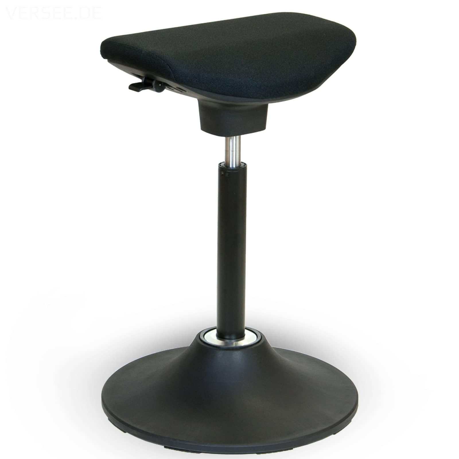 SITZ-STEHSTUHL V1703 Stoff Schwarz, ergonomisch, 150kg belastbar, Sitzhöhe 64-89cm - Schwarz, Textil/Metall (45/64/45cm) - Versee