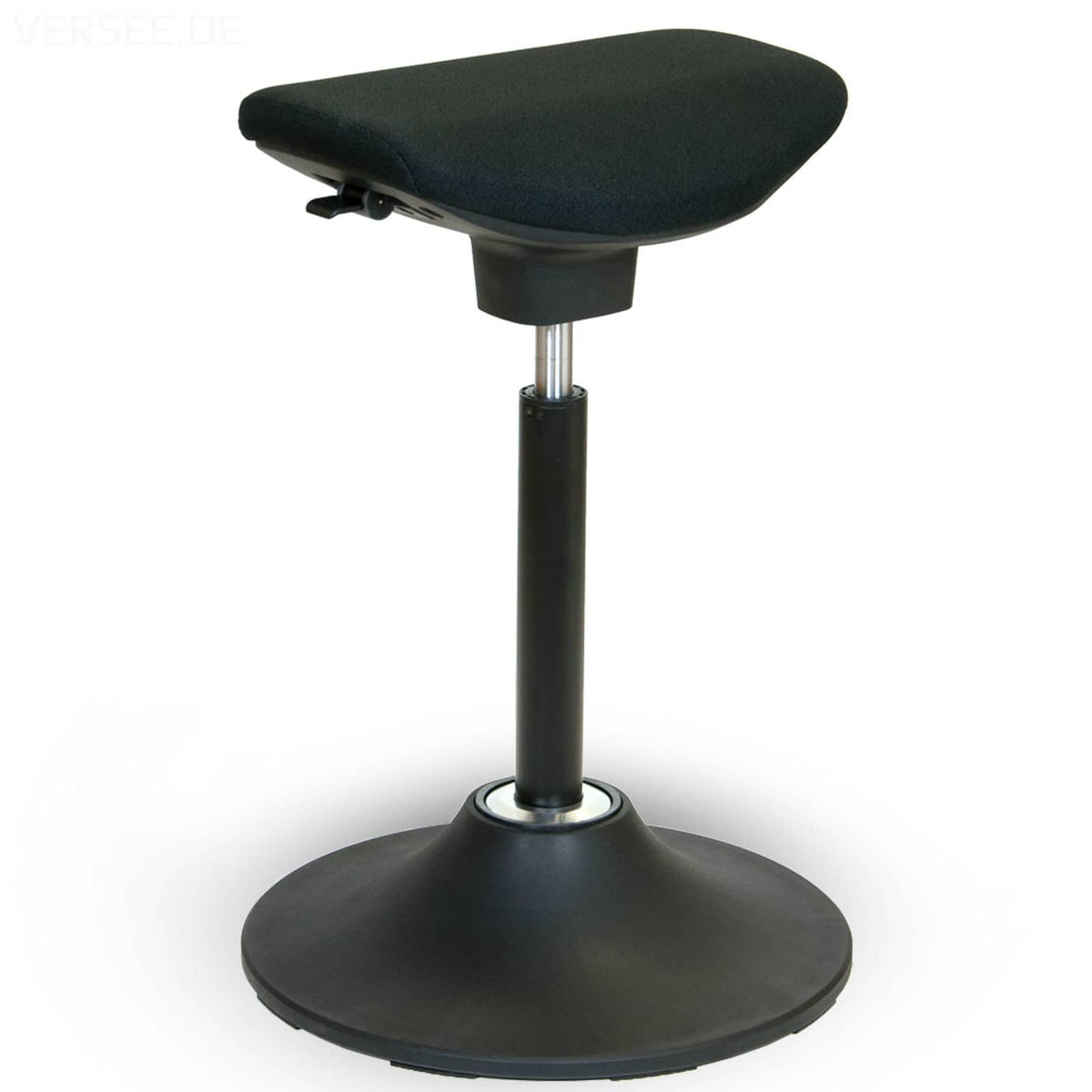 SITZ-STEHSTUHL V1703 Stoff Schwarz, ergonomisch, 150kg belastbar, Sitzhöhe 64-89cm - Schwarz, Textil/Metall (45/64/45cm) - Versee