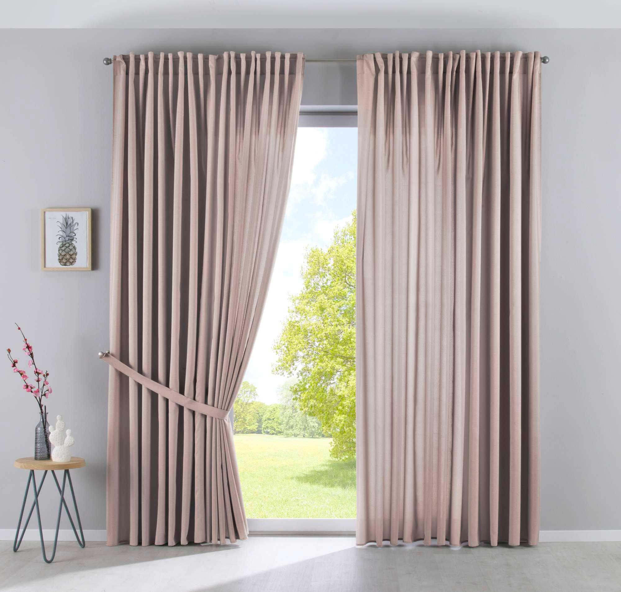 SCHLAUFENGARDINE 2ER SET »Jena« HxB 250x300 cm Taupe - Taupe, Textil (300/250cm) - Gardinenbox