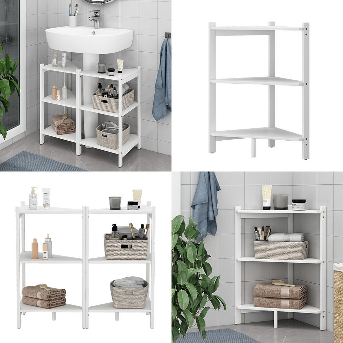 WASCHBECKENUNTERSCHRANK Zeno Weiß 68 x 60.5 cm 2er Set - Weiß, Holzwerkstoff (68/60.5/33.5cm) - Vicco