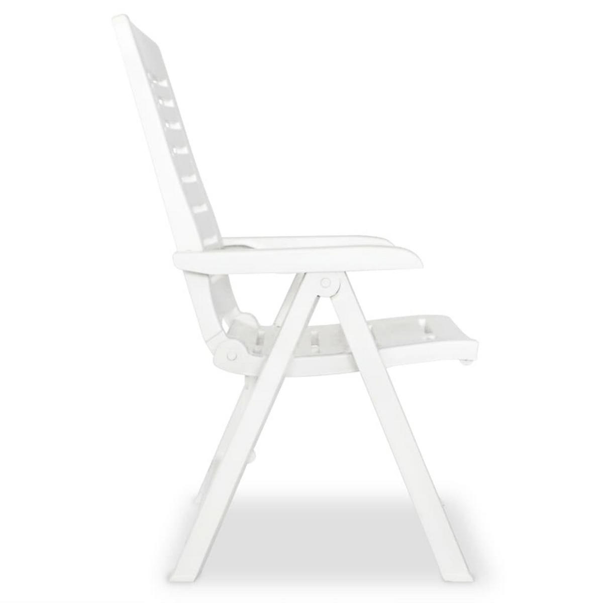 GARTENSTÜHLE Verstellbare 2er Set Kunststoff Weiss - Weiß, Kunststoff (60/108/61cm) - vidaXL