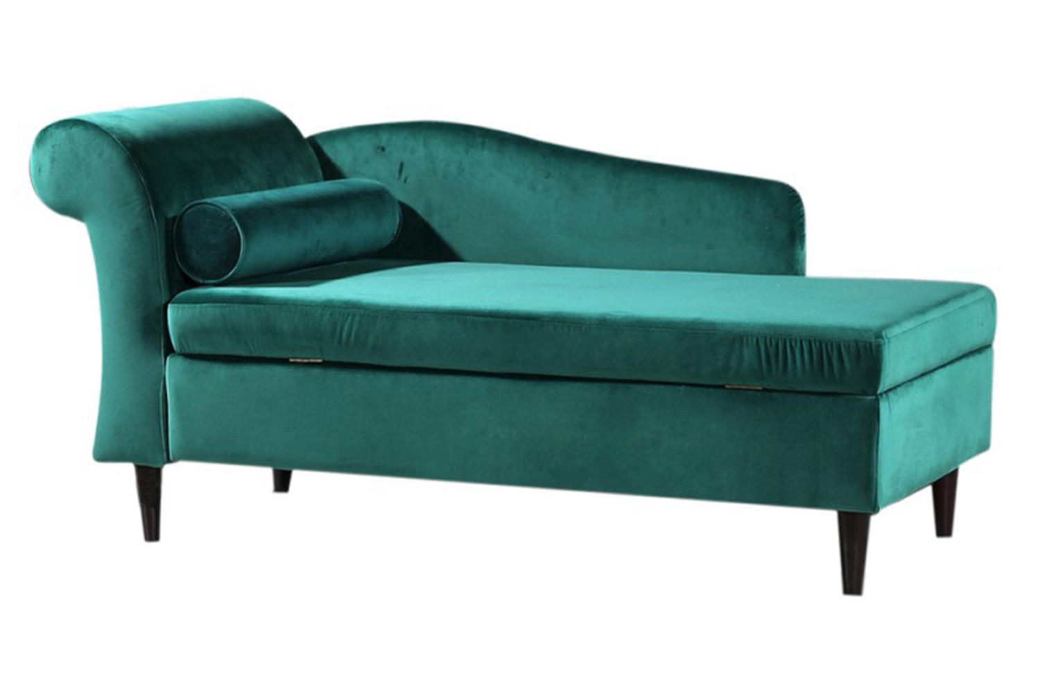 POLSTERLIEGE SARAH Grün Webstoff - Anthrazit/Schwarz, Textil (163/77/73cm) - KAWOLA