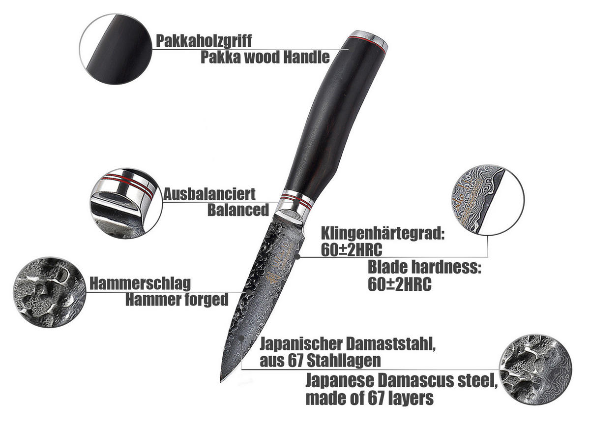 OFFICEMESSER 9 cm - Schwarz, Holz/Metall (20cm) - Wakoli