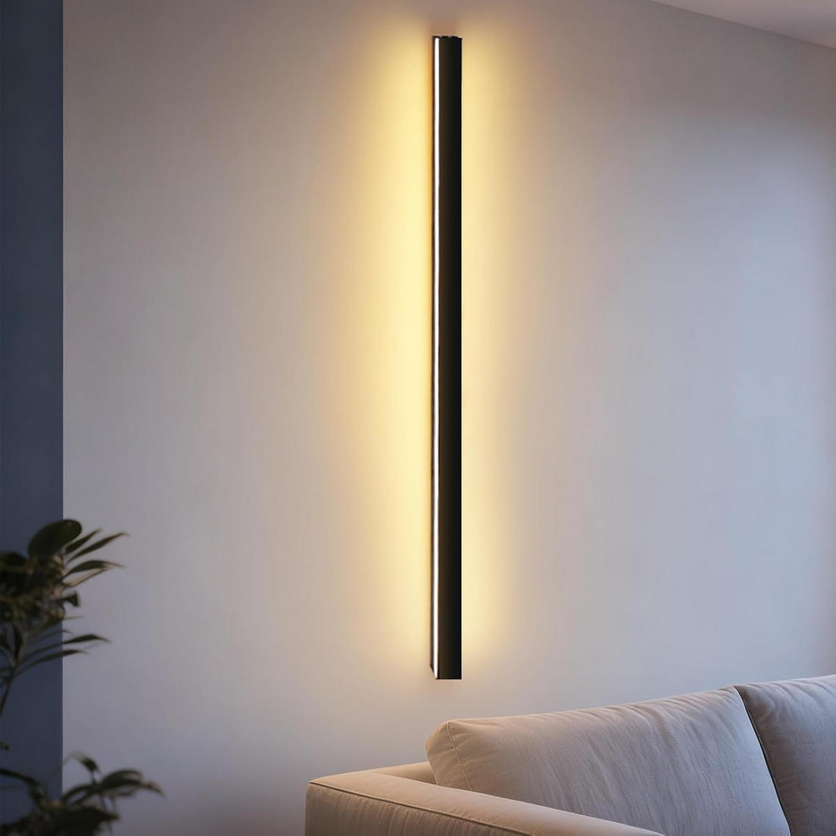 LED-WANDLEUCHTE Twinkle 2.5/3.8/100 cm - Schwarz, Metall (3.8/100/2.5cm) - ZMH
