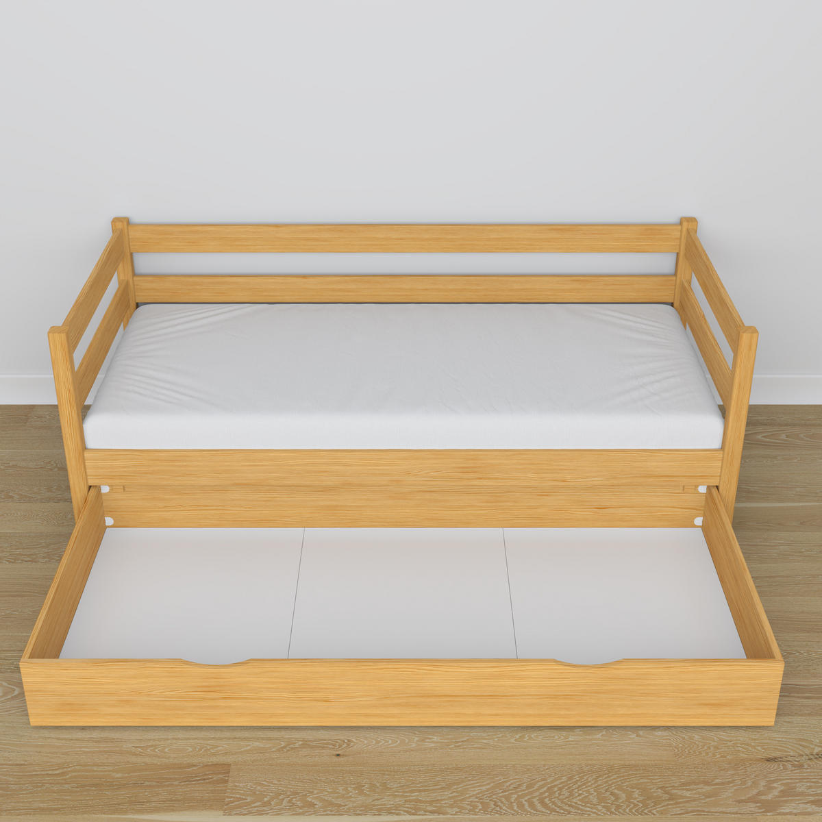 TAGESBETT mit Schublade N01 Naturkiefer 120/180 - Hellbraun, Naturmaterialien/Holz (120/180cm) - N-Wood
