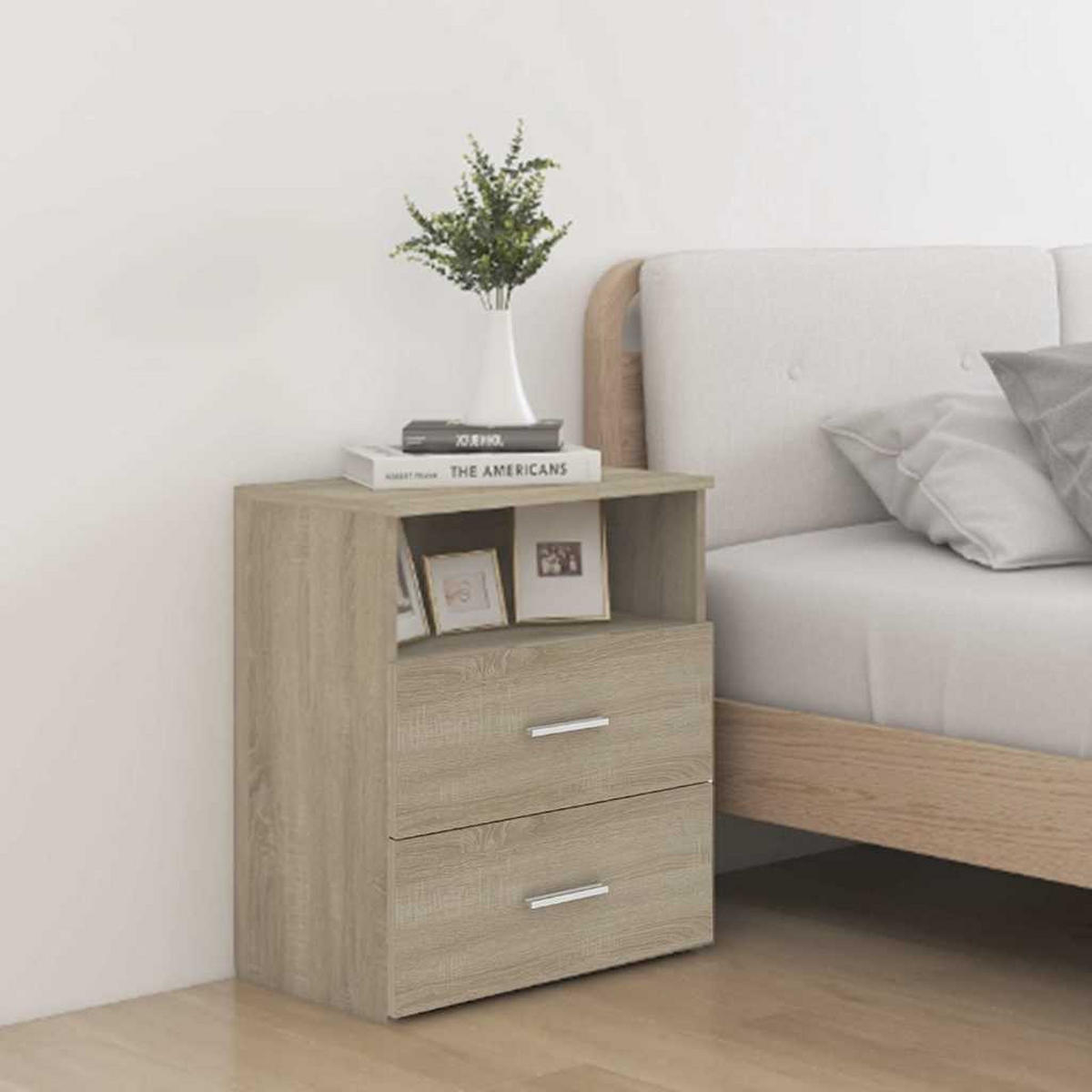 NACHTTISCH Sonoma-Eiche 50/32/60 Cm - Hellbraun, Holzwerkstoff (32/60/50cm) - vidaXL