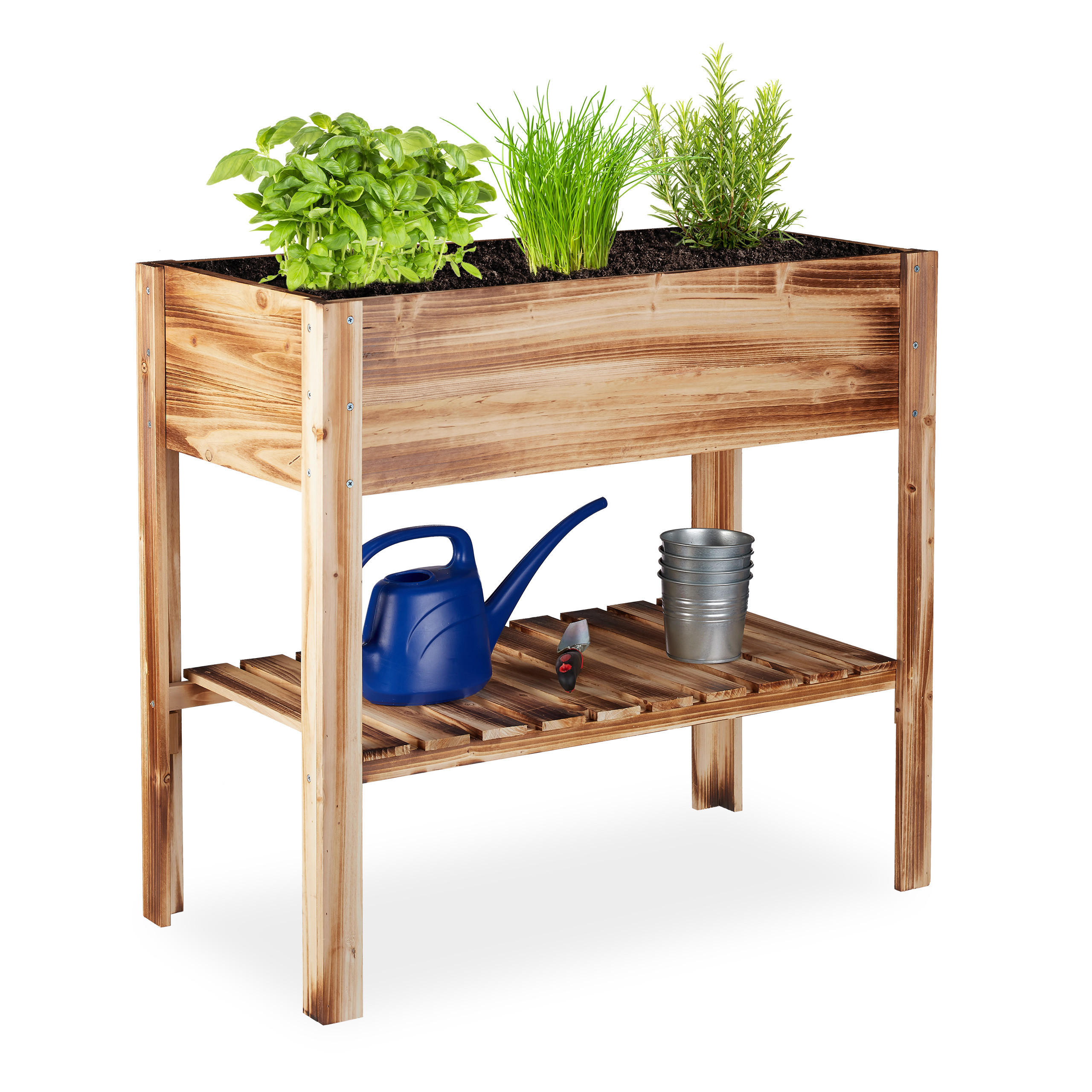 HOCHBEET - Hellbraun, Holz (88/80/43.5cm) - Relaxdays