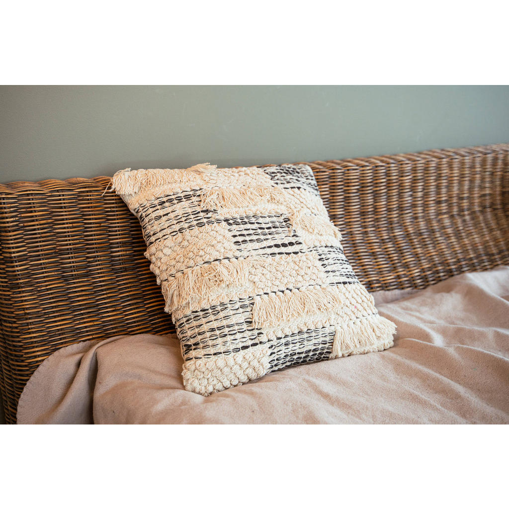 Thumbnail - Atmosphera Createur d´interieur Zierkissen, Beige, Naturmaterialien, Abstrakt, Füllung: Polyester, Quadratisch, 45x45 cm...