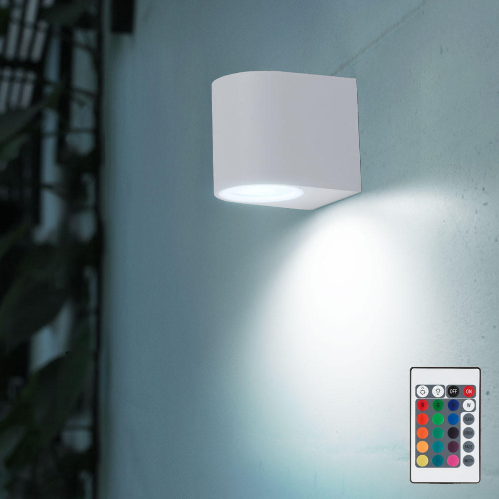 LED AUSSEN-WANDLEUCHTE Aluminium Weiß - Weiß, Metall (6.8/9.2/8cm)