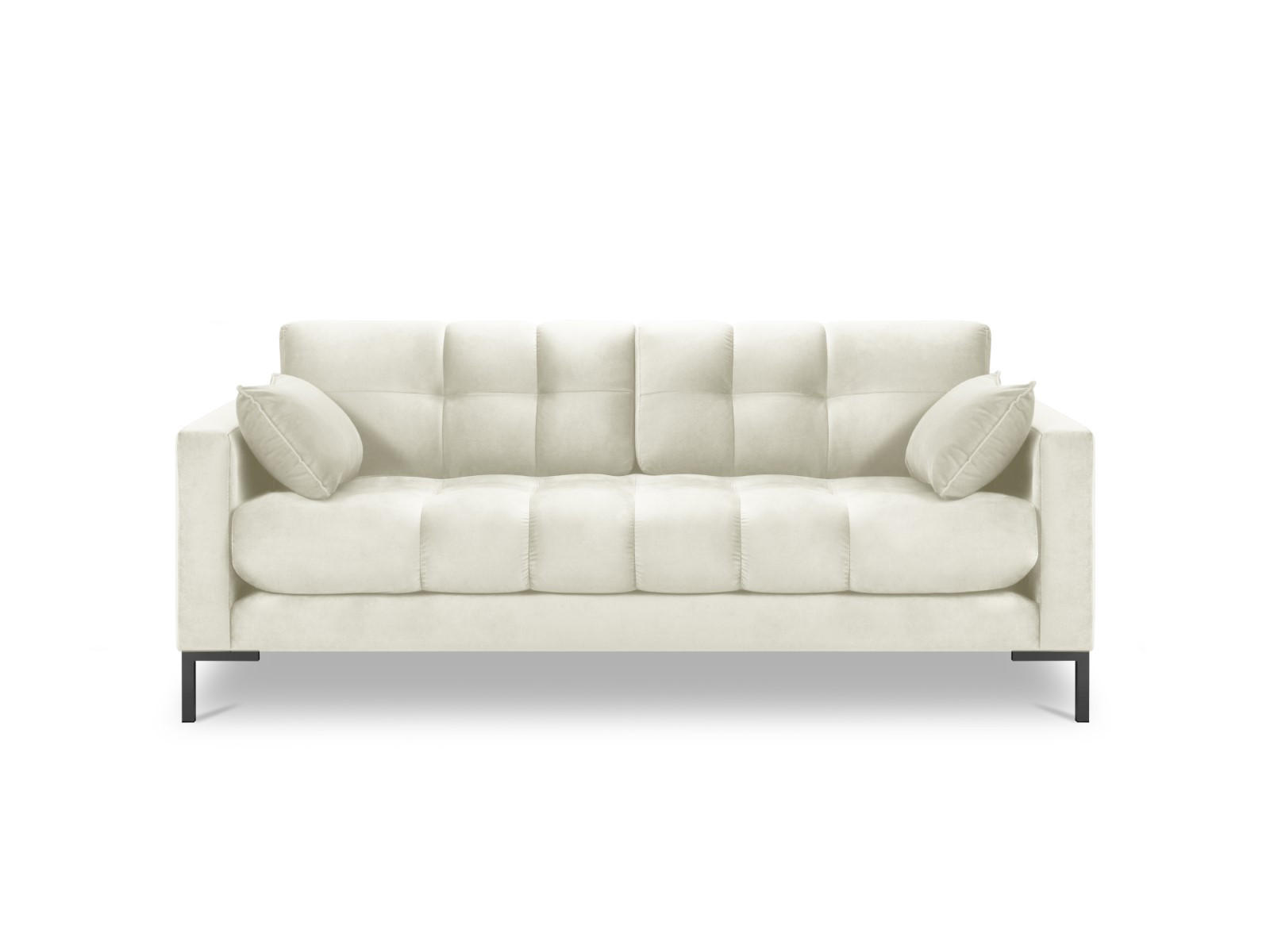 SOFA Mamaia aus Samt leichtes beige 2 Sitzplätze - Creme, Textil (92/75/152cm) - Micadoni