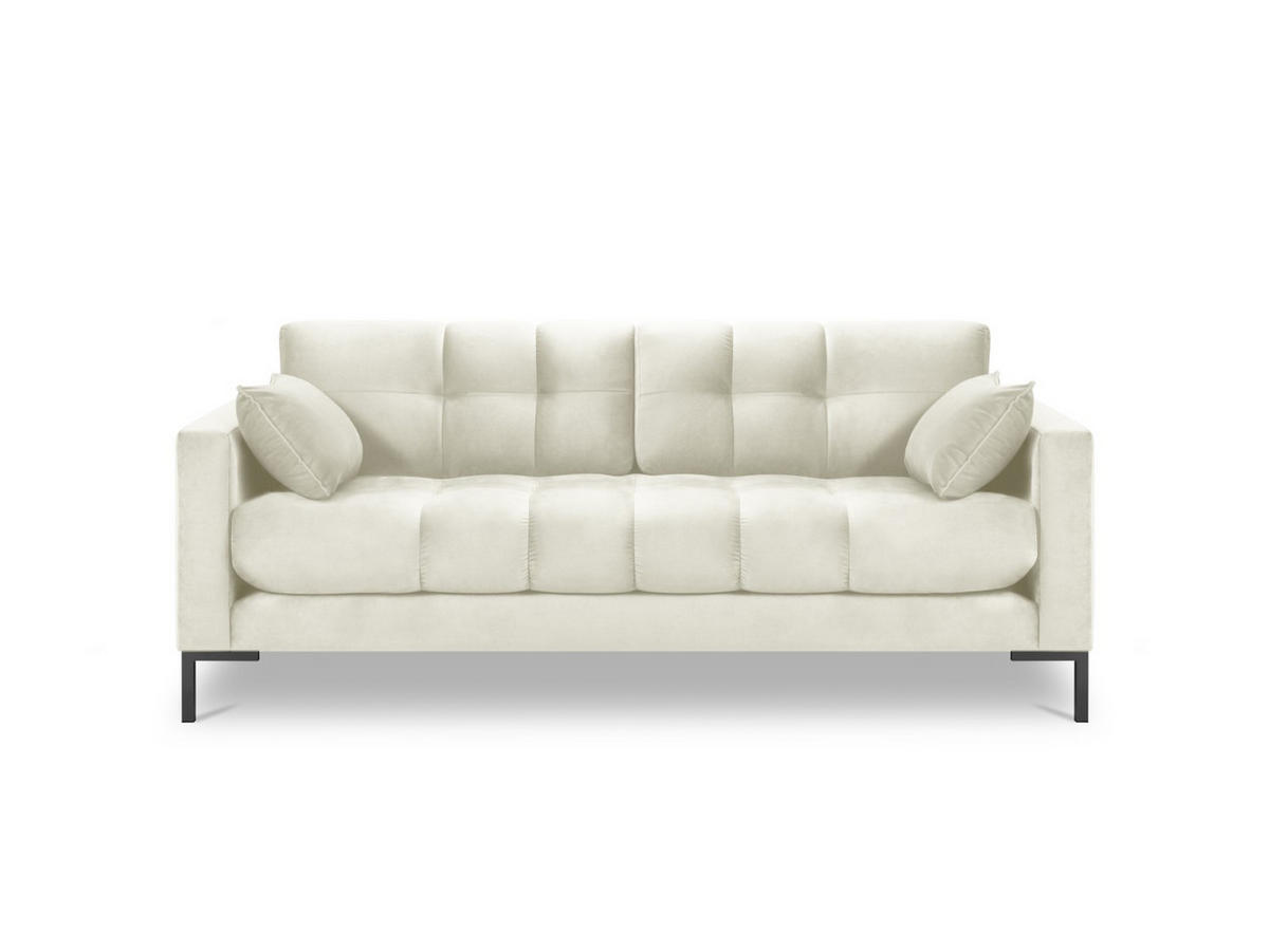 SOFA Mamaia aus Samt leichtes beige 2 Sitzplätze - Creme, Textil (92/75/152cm) - Micadoni