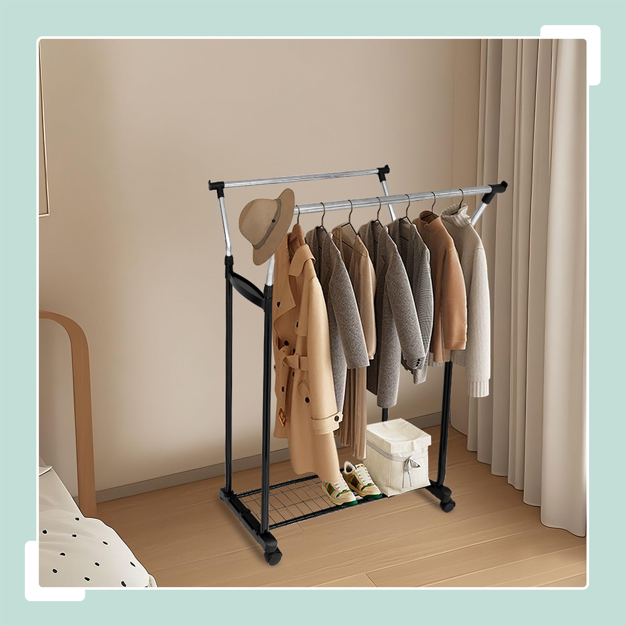 KLEIDERSTÄNDER - Multicolor/Schwarz, Kunststoff/Metall (80/160/43cm) - Relaxdays