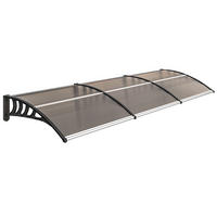 PULTVORDACH Polycarbonate Aluminium Braun Schwarz - Schwarz, Kunststoff/Metall (96/27/303cm) - Outsunny