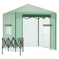 GEWÄCHSHAUS DE-05739 Faltbar, mit Tür & Fenstern zum Aufrollen Dunkelgrün - Grün, Kunststoff/Metall (178/240/238cm) - ComfortXL