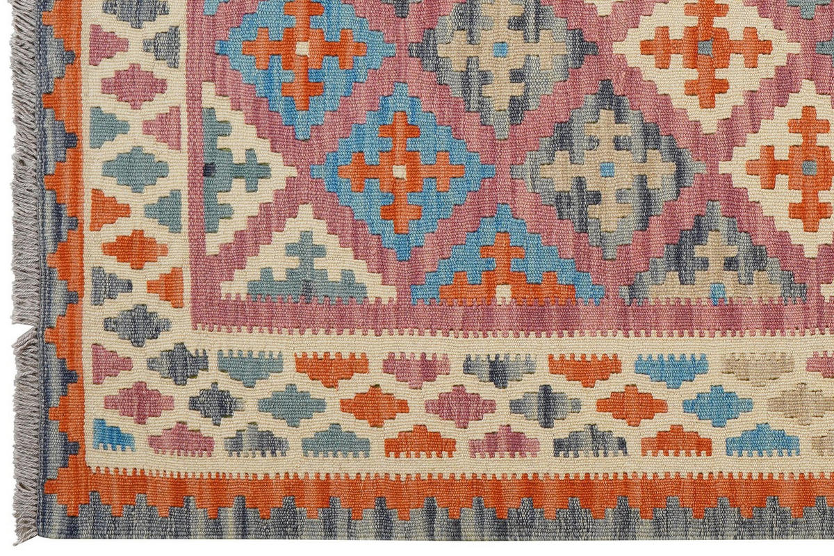 KELIM-TEPPICH handgewebt Gashgai Rosa 179/121 cm Schurwolle - Pink, Textil (121/179cm) - Looma