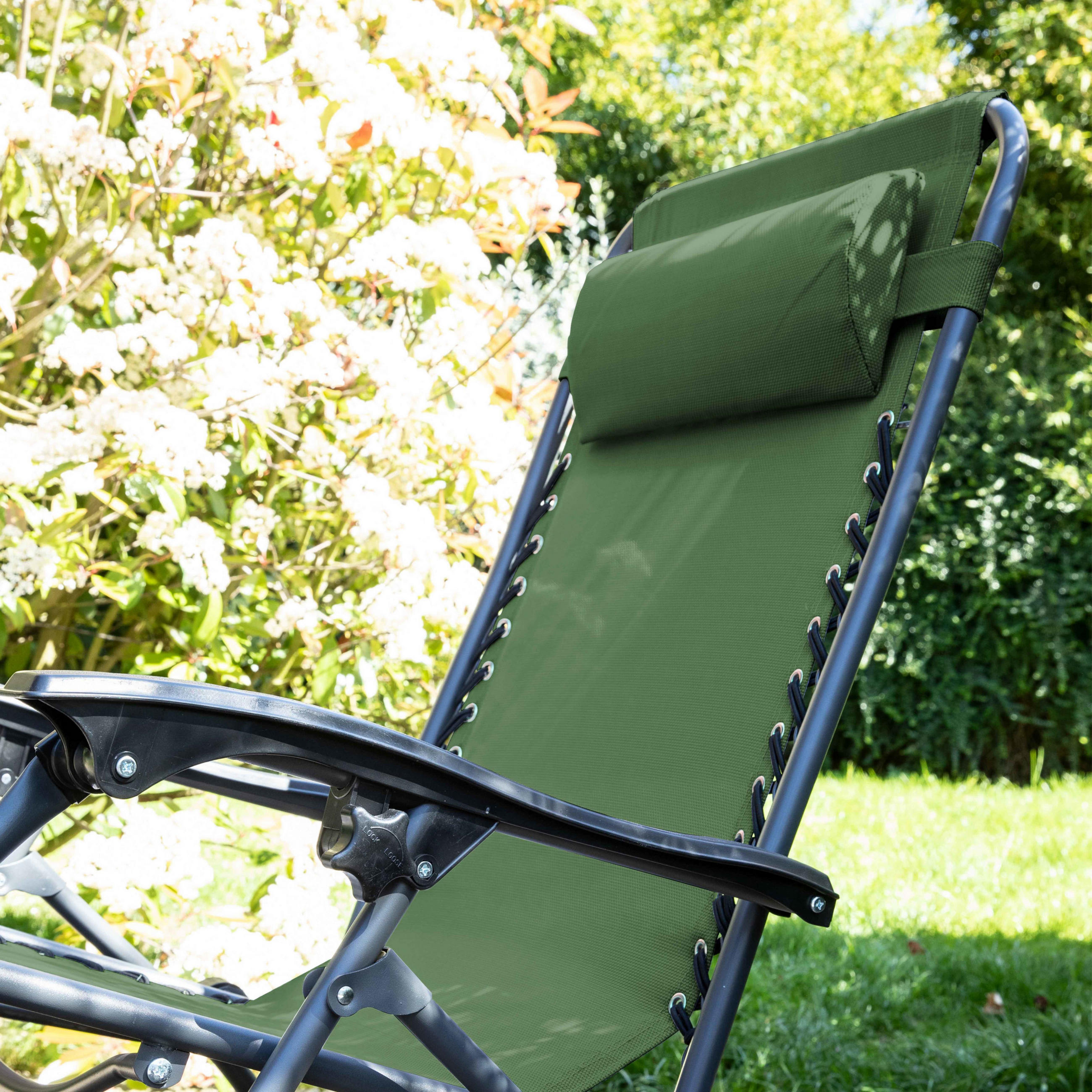 LOUNGESESSEL 2-tlg., Grün - Grün, Metall (160/110/65cm) - Oviala