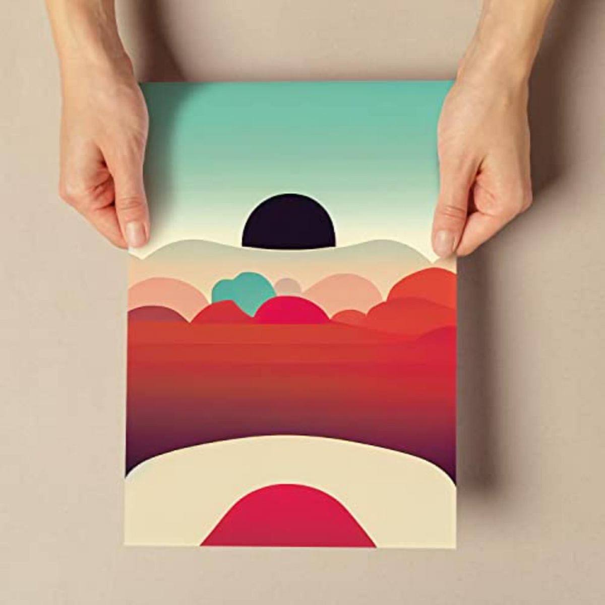 POSTER Set mit 4 Wolken Abstrakt Moderne Galaxien A4 Rahmenlos - Klar, Papier (29.7/3cm) - Nacnic