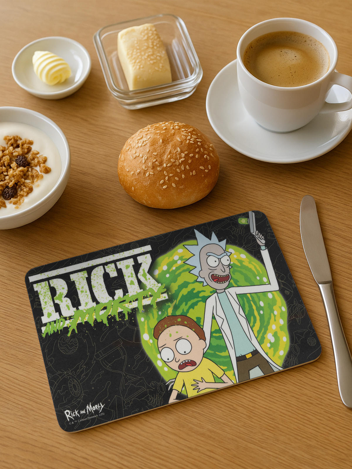 BRETTCHEN Rick and Morty Teleport Schwarz 14,5 x 23,5 cm - Schwarz, Kunststoff (14.5/23.5cm) - United Labels