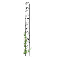 DANDIBO Rankhilfe Metall Rankgitter 140 cm Schwarz Rankstab Kletterhilfe Bodenstecker 96249 Blumenhalter Ranksäule - Schwarz, Metall (11.5/146/1.5cm) - DanDiBo