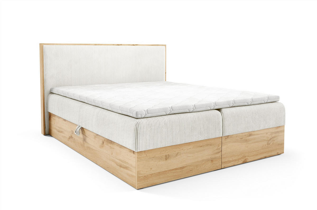 BOXBETT Roland Premium - Creme, Holzwerkstoff/Textil (120/200cm) - Fun Möbel