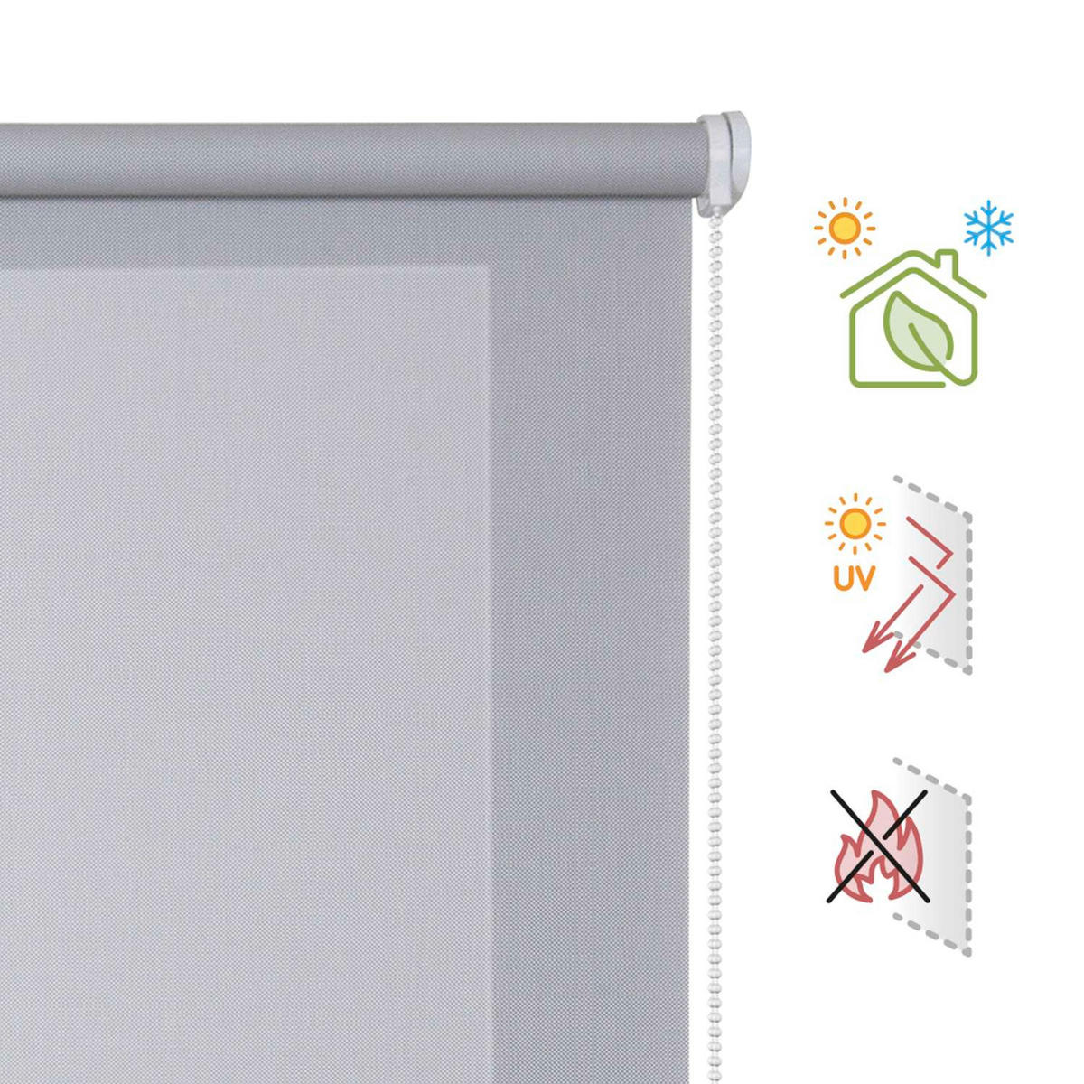 SCREEN-ROLLO| Grau, 90 cm x 180 cm - Grau, Kunststoff (90/180cm) - STORESDECO