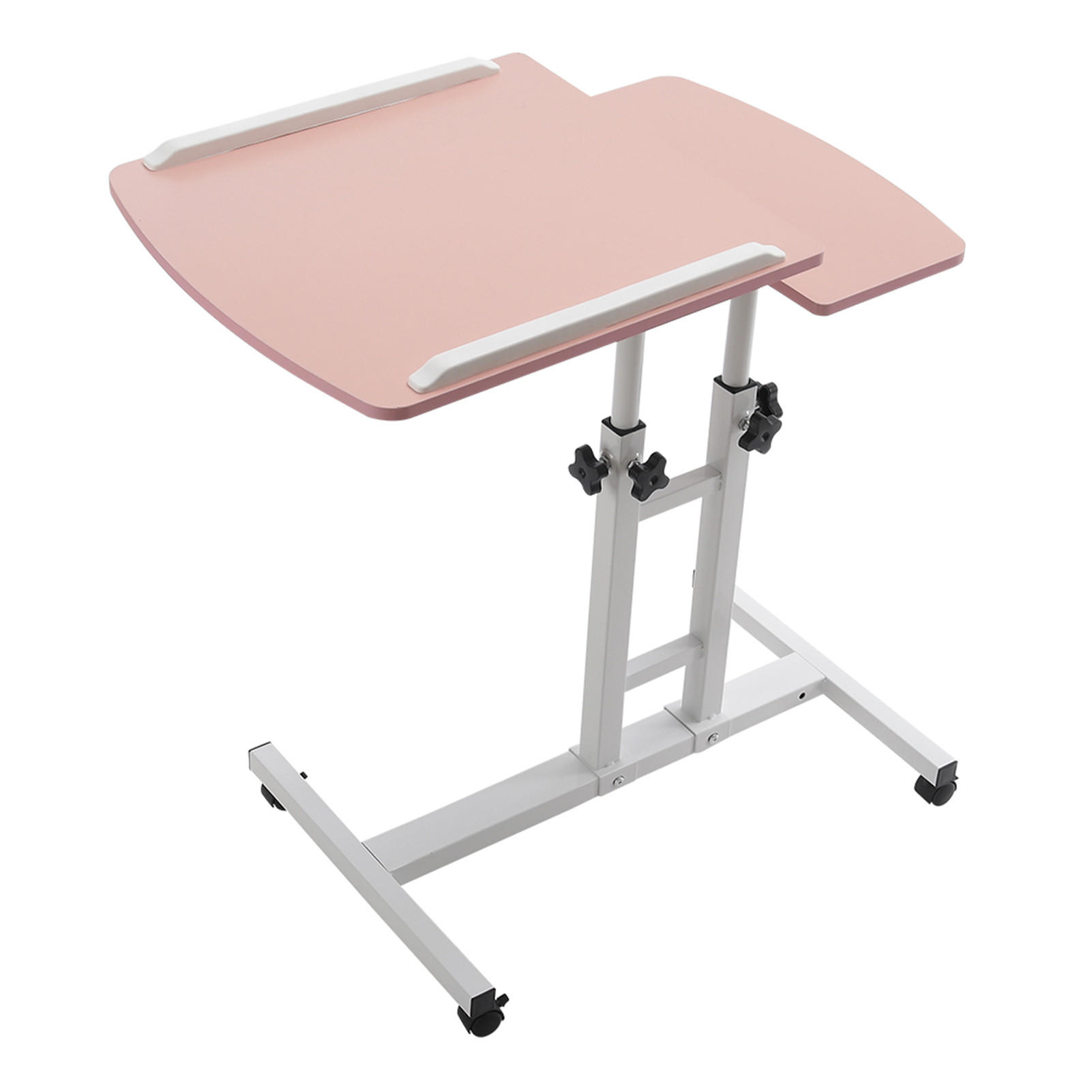 LAPTOPTISCH mit Rollen in Rosa Höhen- und Winkelverstellbarer mobiler - Pink, Metall (40/44/89cm) - Livingandhome