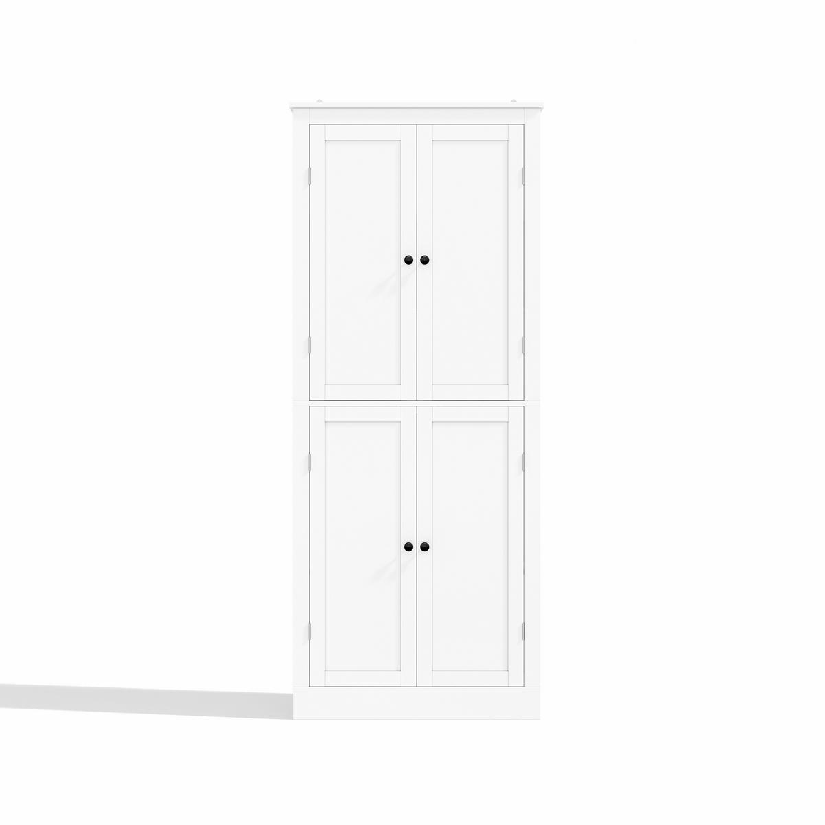 BUFFETSCHRANK Weiß 75/40/182 cm - Weiß, Holz (75/180/40cm) - PANGIVO