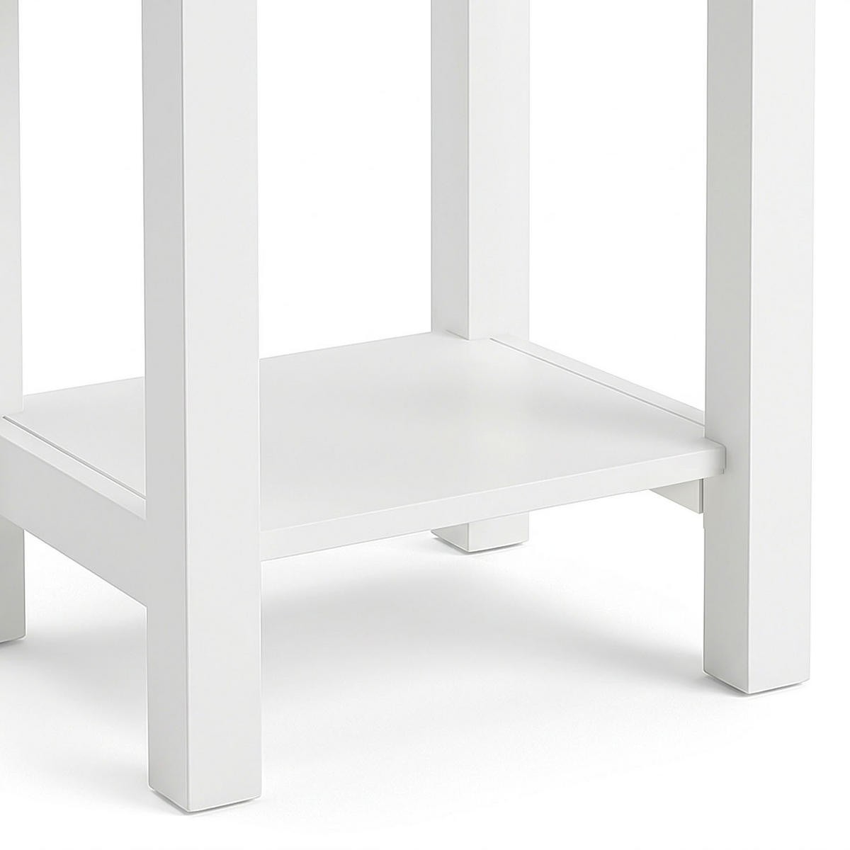 NACHTTISCH Kiefer weiß 47/38/32 cm - Weiß, Holz (38/47/32cm) - Homestyle4u