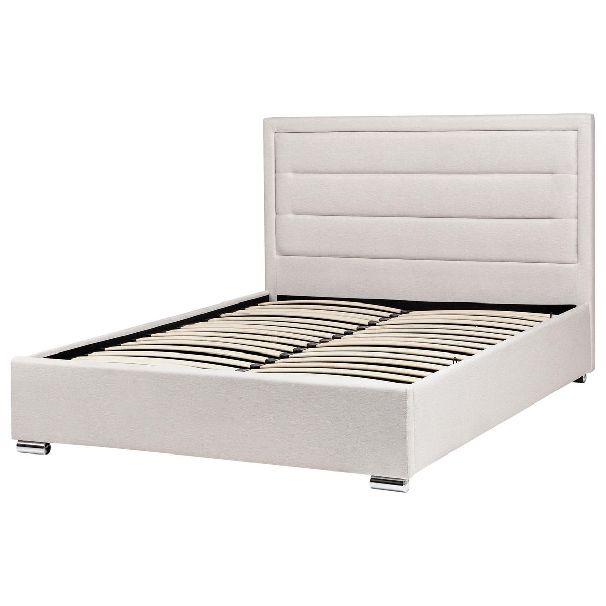 BETT mit Stauraum 140/200 cm Hellbeige Rouen - Beige, Textil (140/200cm) - Beliani