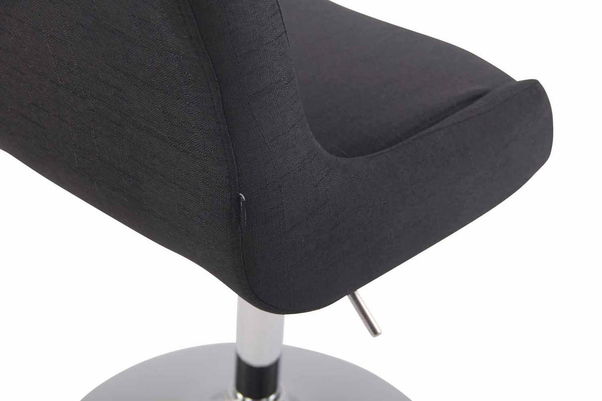 DREHSTUHL Stoff schwarz - Chromfarben/Schwarz, Textil/Metall (43/71/50cm) - CLP