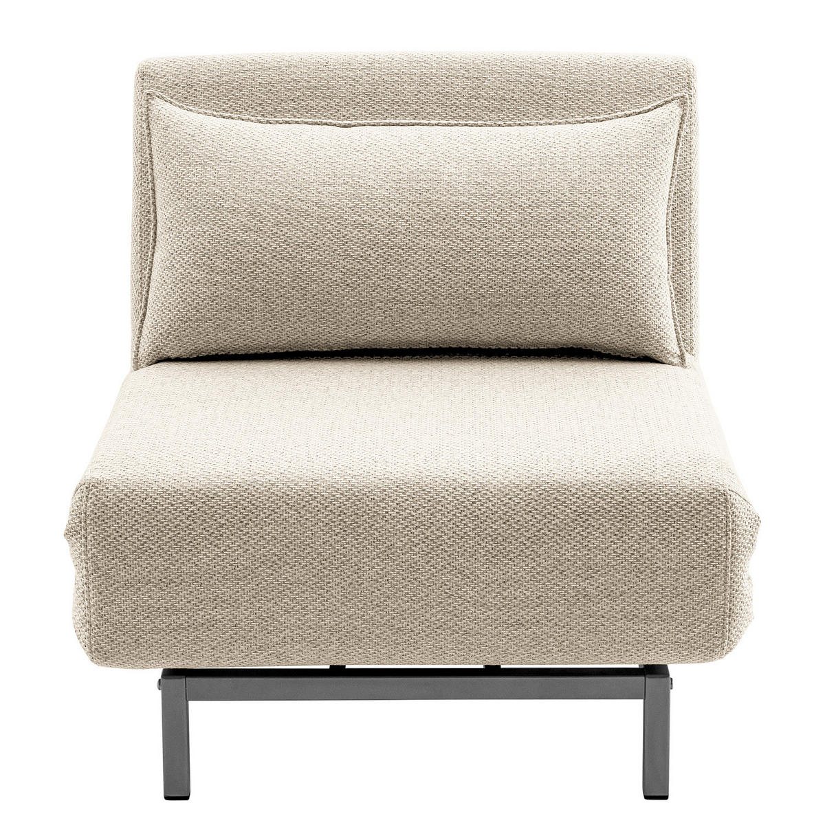 SCHLAFSESSEL - Silberfarben/Creme, Textil/Metall (77/78/85cm) - home24