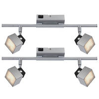 LED DECKENLEUCHTE VIKA Chrom Silber 2er Set - Silberfarben, Metall (40/6/17cm) - Globo Lighting