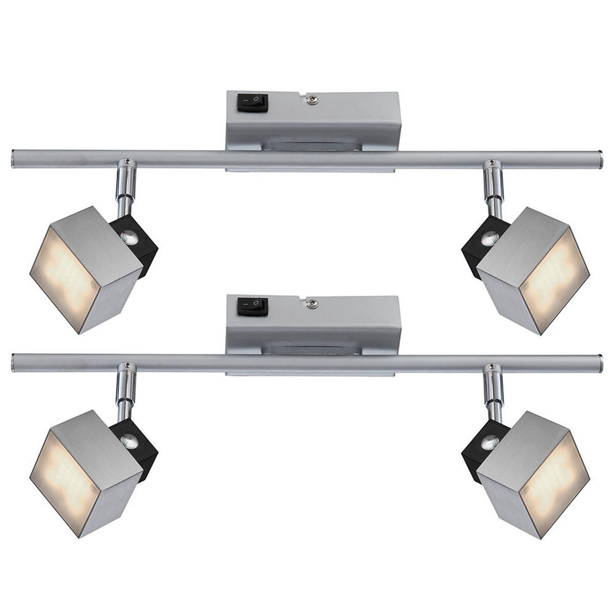 LED DECKENLEUCHTE VIKA Chrom Silber 2er Set - Silberfarben, Metall (40/6/17cm) - Globo Lighting