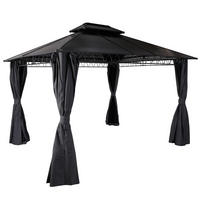 PERGOLA Hardtop 290x360x300cm Seitenwand/Moskitonetz Grau - Grau, Metall (360/290/300cm) - BERLINLODGE