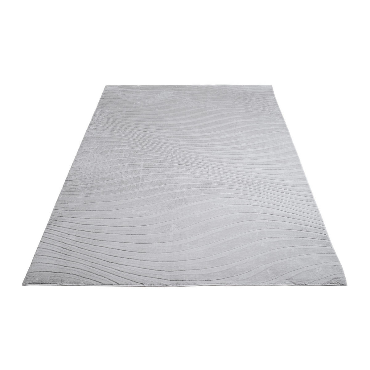 KURZFLOR-TEPPICH Waves 503 Grau 80x150 cm - Grau, Textil (80/150cm) - carpet city