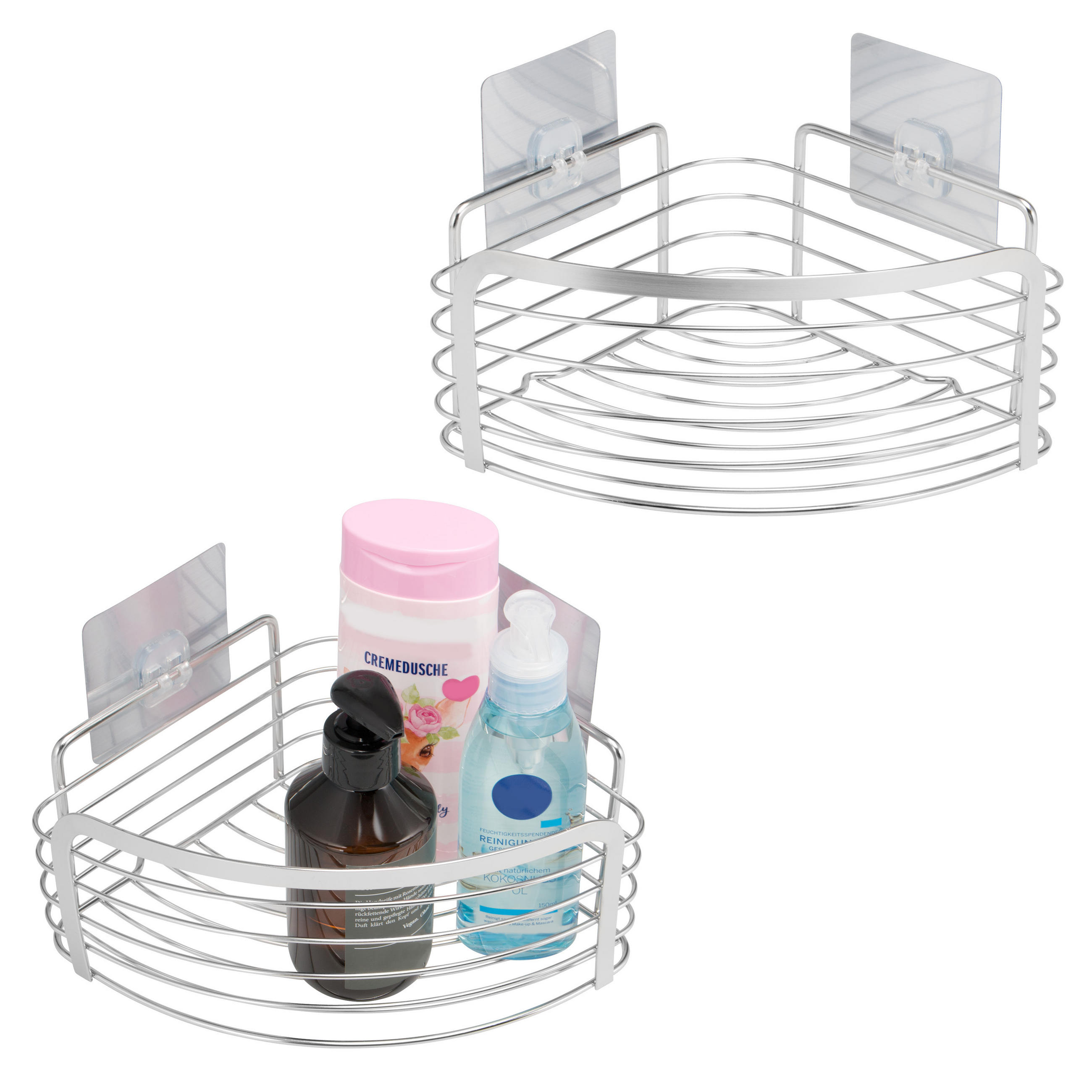 ECK-ABLAGEKORB 2er-Set, silber - Edelstahlfarben, Metall (25/10.5/18.5cm) - bremermann