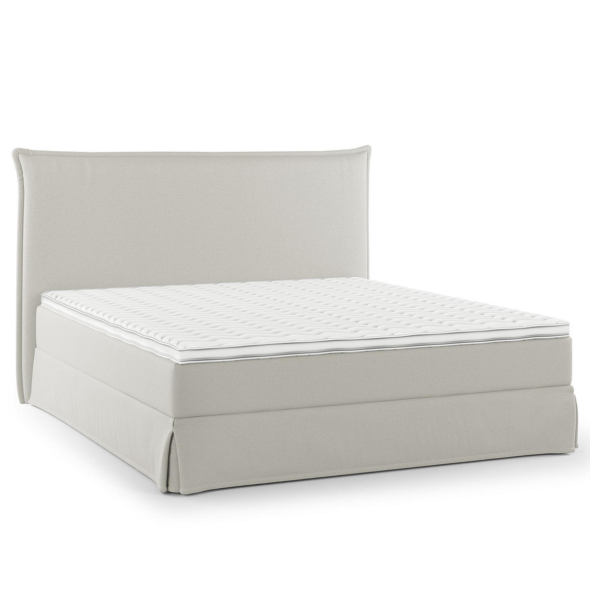BOXSPRINGBETT mit Husse - Platinfarben, Textil (160/200cm) - home24