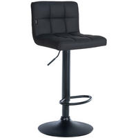 BARHOCKER Feni 85-106x40x40 cm schwarz - Schwarz, Leder (40/85/40cm) - furnicato
