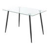 ESSTISCH Hyrynsalmi - Transparent/Schwarz, Glas/Metall (70/110/75cm) - [en.casa]