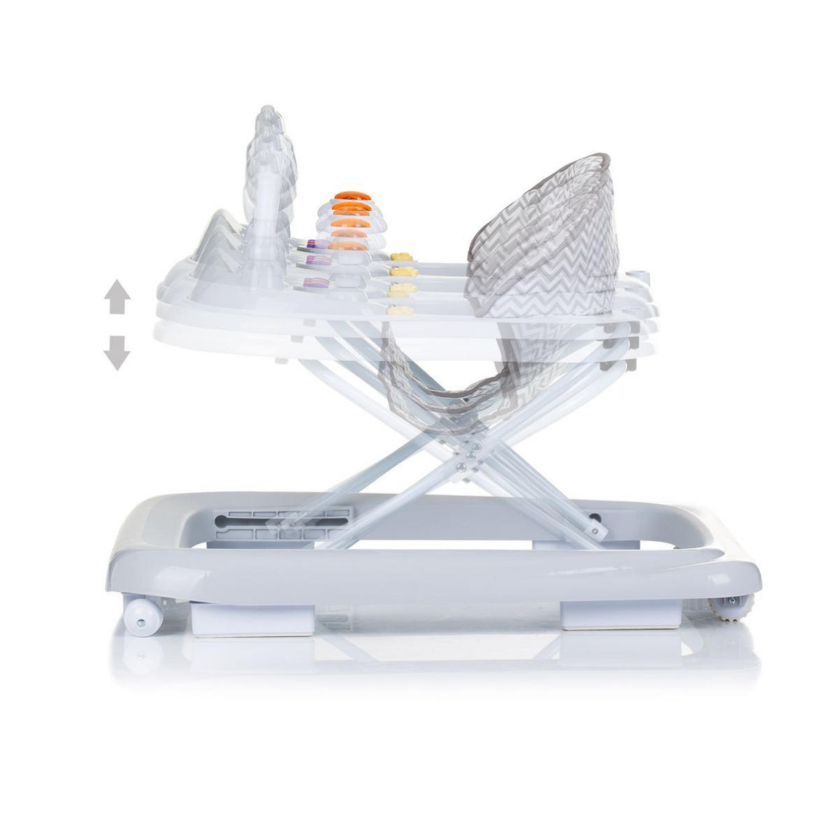 LAUFLERNHILFE Little Cow grau Stopper Höhenverstellbar Musik Licht - Grau, Kunststoff (63/58/74cm) - Chipolino